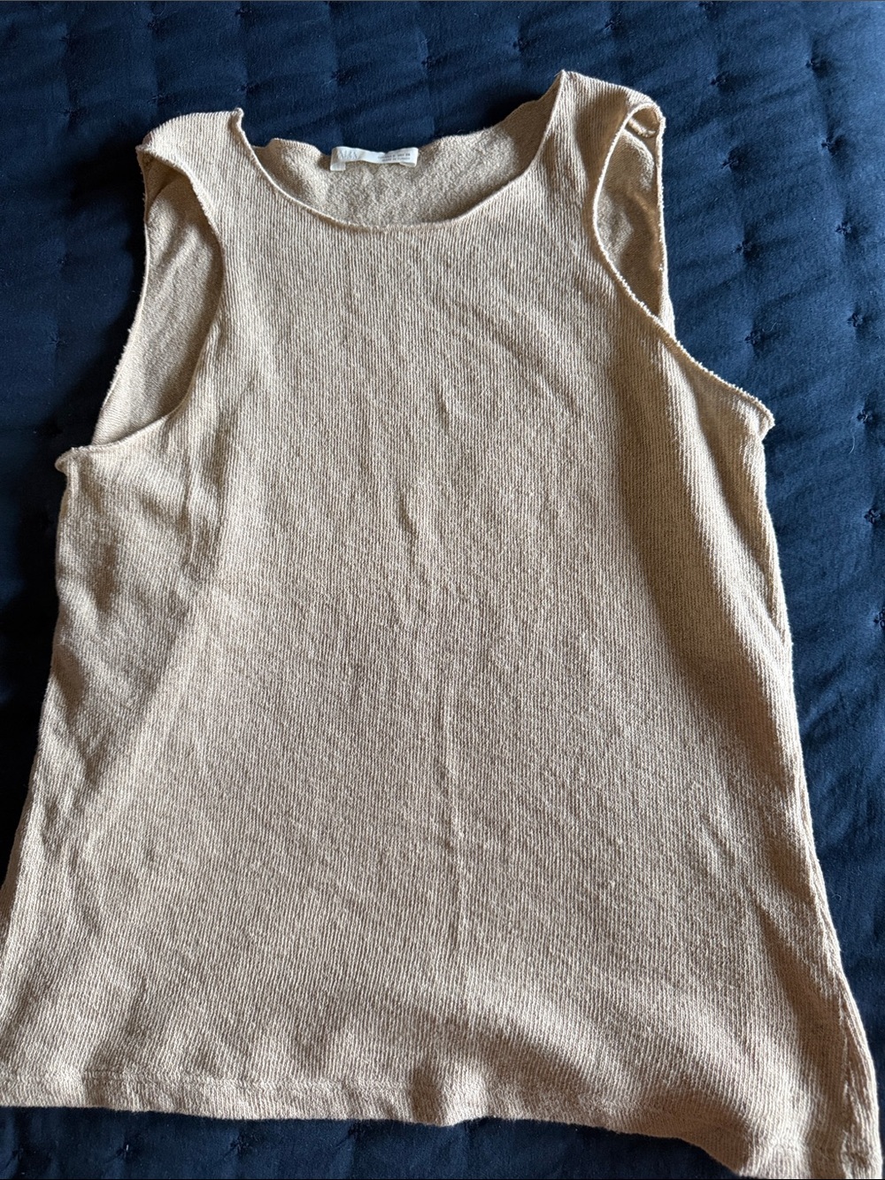 Zara Beige Knit Tank Top